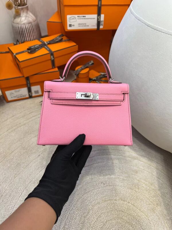 27507a223ca006e-1 Canada Toronto Hermes Mini Kelly 19CM Epsom Leather 5P Pink Silver Hardware