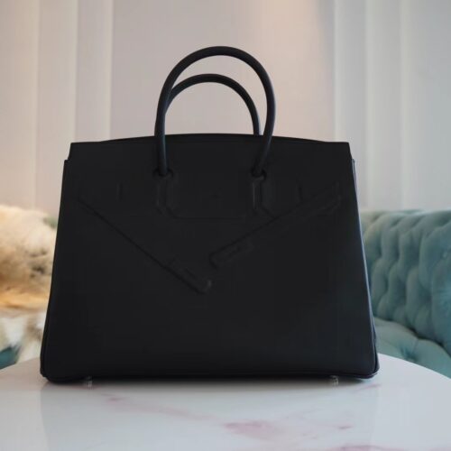 God Factory Bags Hermes Factory CK89 Black Birkin Shadow 30CM Swift Leather Silver Hardware