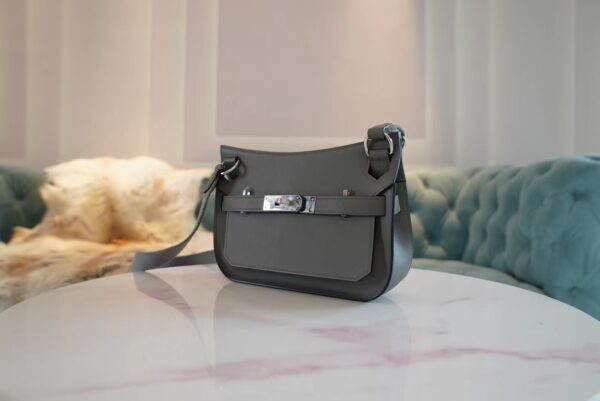 27834a9803ac4fc Full Handmade Hermes 0L Gris Meyer Swift Leather Jypsiere Mini Silver Hardware