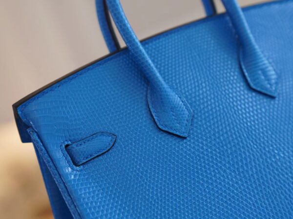 27b2e5b5fbd96b5 God Factory Bags Hermes Lizard Leather Birkin 25CM 7W Blue Izmir Silver Hardware