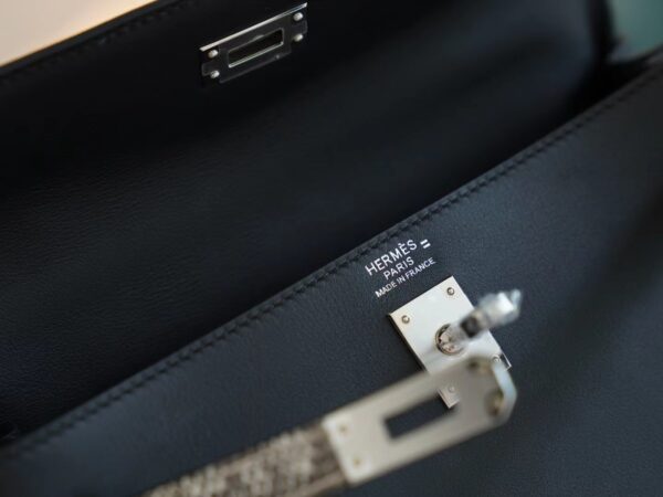 2803c81350df78f Hong Kong Hermes Kelly 25CM Swift / Lizard 89 Noir Silver Hardware