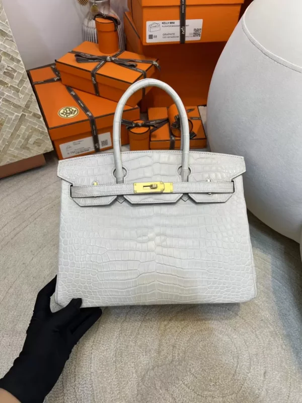 2891daf624b6e71-jpg-1 UK London Hermes Birkin 30CM HCP Matte Porosus Crocodile 8L Beton Gold Hardware