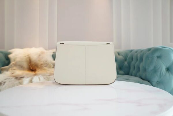 289f446eddf5182 Full Handmade Hermes Halzan 25CM 01 Blanc Evercolor Leather Silver Hardware
