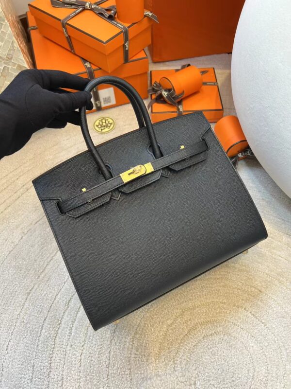 294e2088b9ee592 Handmade Hermes Birkin Sellier 25CM Epsom 89 Noir Gold Hardware