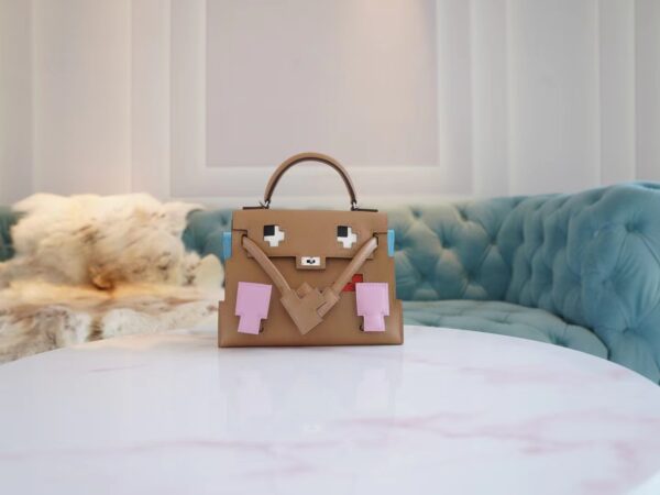 29648ed107299de-1 Discount God Factory Bags Hermes Kelly Doll Picto 0M Chai Epsom Leather Silver Hardware