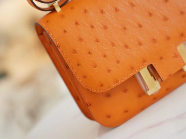 29892c34f6f257b God Factory Bags Hermes Factory I9 Abricot KK Ostrich Skin Constance19CM Shoulder Bag