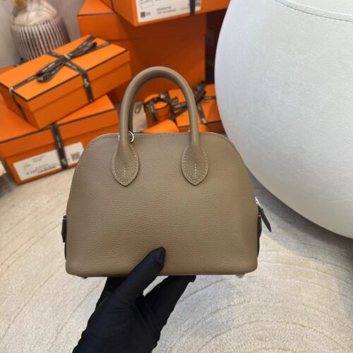 Hermes Mini Bolide 18 Evercolor D0 Beige De Weimer Silver Hardware