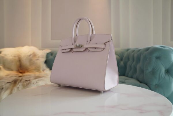 29cd46bb3412167 Fashion Hermes Birkin 25CM 09 Mauve Pale Epsom Leather Silver Hardware