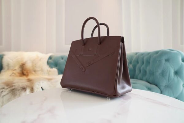 2a28e73fe72a901 Full Handmade Hermes Birkin25CM Shadow 0G Rouge Sellier Swift Leather Women’s Bag