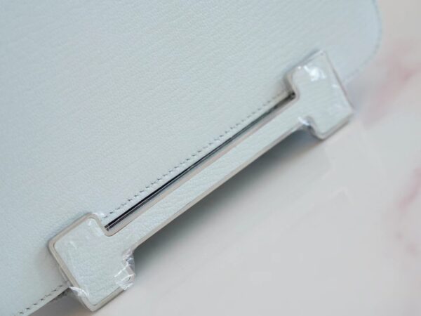 2a70075965bcb9d Hong Kong Hermes Geta 20CM Chevre Mysore T0 Blue Brume/ 10 Craie Inner Silver Hardware