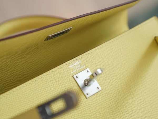 2aa482f18e3d6d2 God Factory Bags Hermes Factory Epsom Kelly Sellier 25CM 1Z Joune Poussin Silver Hardware