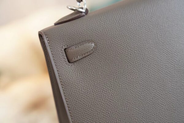2b06e23455e2c09 Hermes Handmade Boutique 8F Etain Epsom Leather Kelly 25CM Silver Hardware
