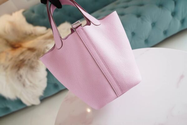 2b7bca440cf58fe God Factory Bags Factory Hermes Picotin18CM X9 Mauve Sylyestre Clemence Leather Silver Hardware