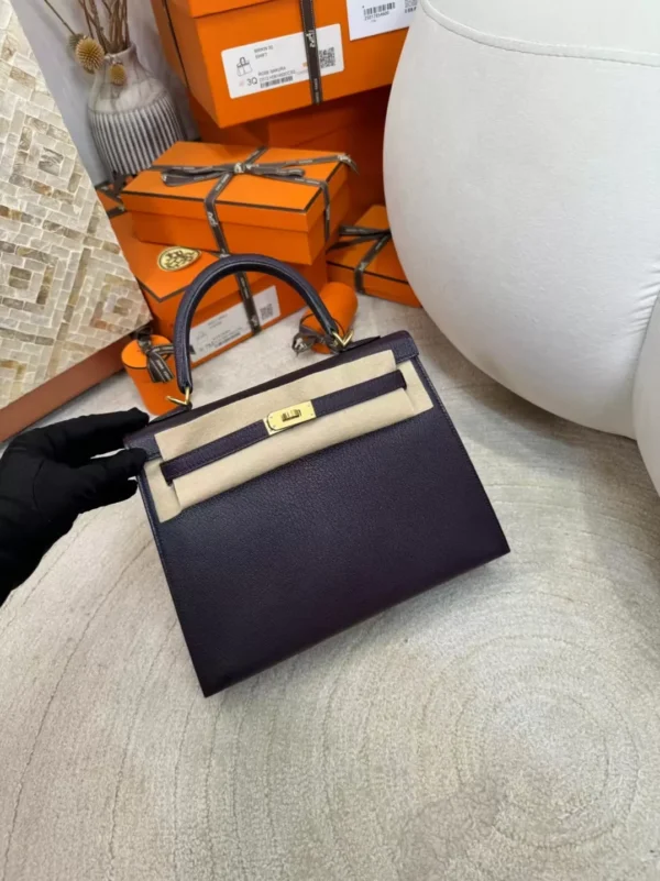 2bde55fa26b86a0-jpg USA Los Angeles Kelly Sellier 25CM 59 Raisin Chevre Leather Gold Hardware