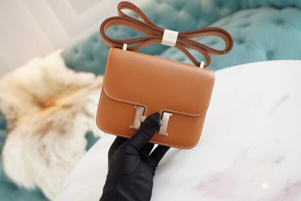 2bf9941d0ef4ecf God Factory Bags Hermes Factory Constance14cm CK37 Gold Epsom Leather Silver Hardware