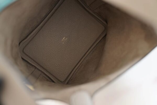 2c282ef65501818 Wholesale Hermes Picotin18CM M8 Gris Asphalt TM Leather Tote Bag Gold Hardware