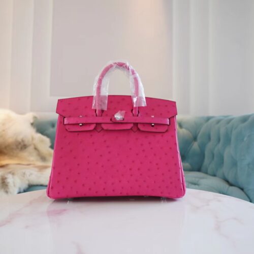 God Factory Bags Hermes Birkin Bag25CM E5 Rose Tyrien South Africa KK Ostrich Skin