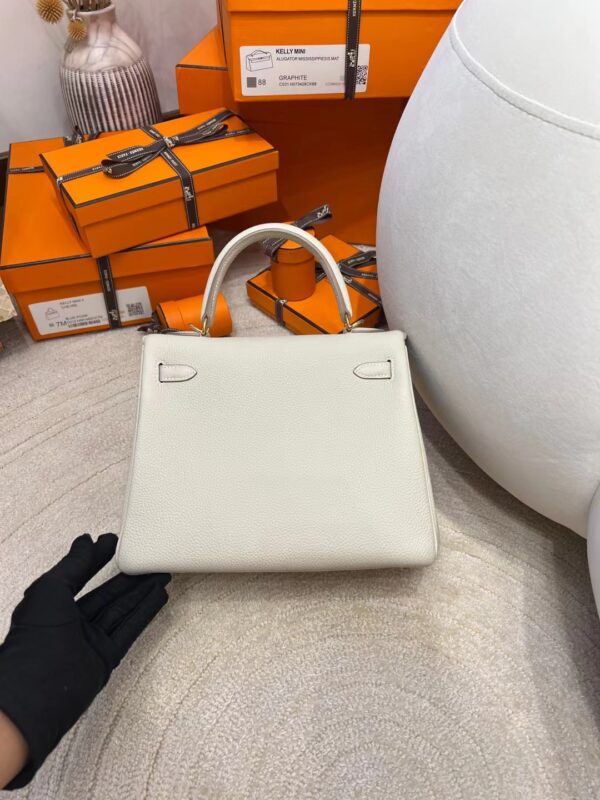 2d34f690c6895bf Hong Kong Hermes Kelly 25CM Togo Leather CK10 Craie Gold Hardware