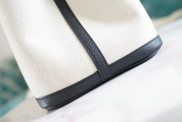 2d4a347a8c03147 Wholesale God Factory Bags Hermes Black Leather/Beige Canvas Garden Party30/36CM