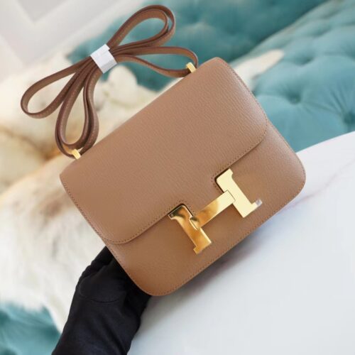 Wholesale God Factory Bags Hermes Constance 19CM 2J Quebracho Chevre Leather Gold Hardware
