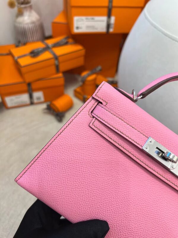 2e01056e3989cd3 Canada Toronto Hermes Mini Kelly 19CM Epsom Leather 5P Pink Silver Hardware