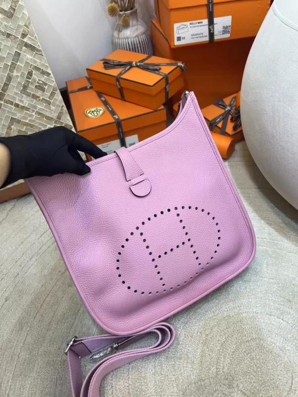 2eb6ad57d674e56-jpg New Arrival X9 Mauve Sylves Evelyne 29CM Clemence Leather Silver Hardware