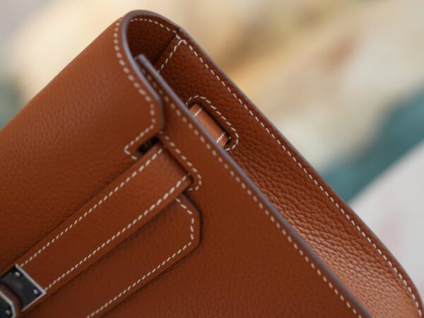 2ec8075dff698ed Full Handmade Hermes Kelly Depeches 25CM CK37 Gold Togo Silver Hardware