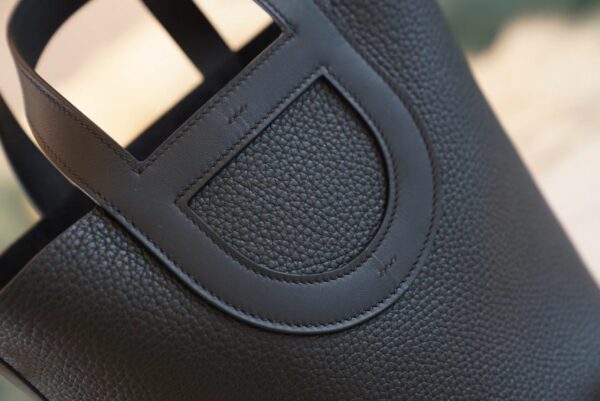 2ecc115ce5a4d85 Full Handmade Hermes CK89 Black In The Loop18CM Clemence Leather Gold Hardware