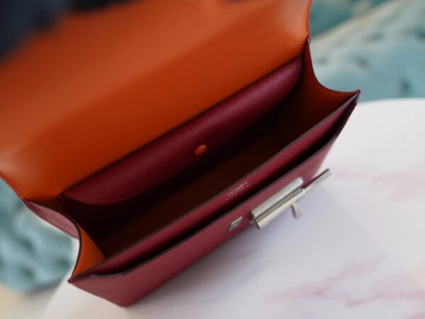 2f620d4245189b7 God Factory Bags Hermes Verrou 21CM K1 Rouge Grenade/ Orange Inner Epsom Silver Hardware