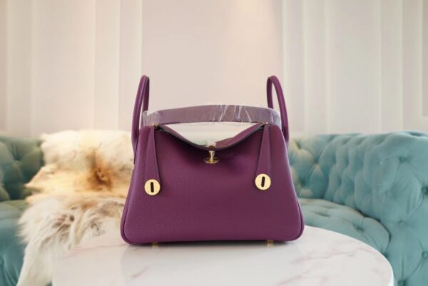 30141996938c690-1 Discount Hermes Lindy 30CM P9 Anemone Clemence Leather Gold Hardware
