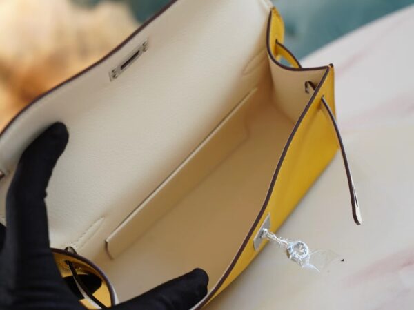 3092549a6fc5adf God Factory Bags Hermes 9D Amber & Nata Swift Leather Kelly Pochette22cm Silver Hardware