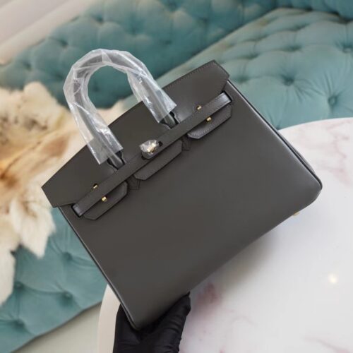 Full Handmade Hermes Birkin25CM 88 Graphite Jonathan Leather Gold Hardware