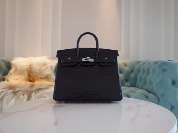 312bdb69093adfd-1 Taiwan Hermes Birkin 25CM Matte Porosus 2Z Blue Nuit Silver Hardware