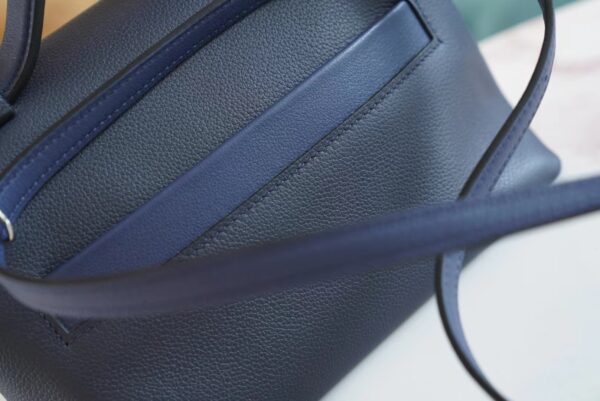 3395e14f6307817 New God Factory Bags Hermes Mini Kelly 24/24 Blue Navy&2ZBlue Nuit Evercolor Leather Silver Hardware