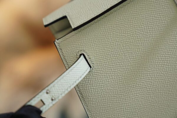 33962725da5651c Full Handmade Hermes 0S Vert Fizz Kelly 25CM Epsom Leather Silver Hardware