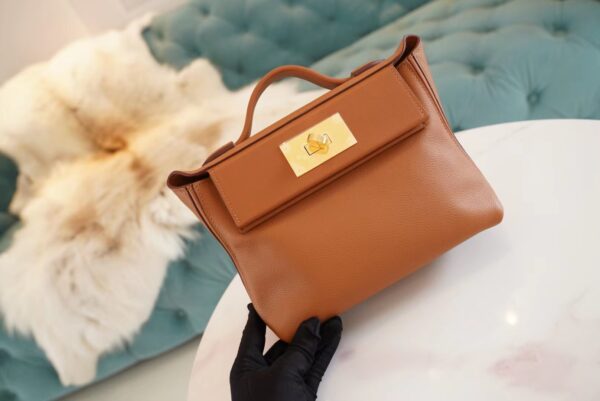 33b89393398c7f8 Hermes Boutique Mini Kelly 24/24 CK37 Gold Evercolor Leather Women’s Bag