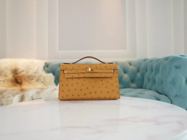 348b61c101c5ddd God Factory Bags Hermes Tabac-Camel South Africa KK Ostrich Mini Kelly Pochette22cm