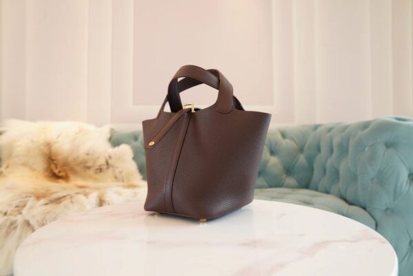 34f0e8a782c2bf3 God Factory Bags Factory Hermes 0G Rouge Sellier Clemence Leather Picotin18CM Gold Hardware