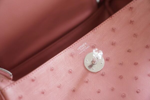 354a12c0f66d650 Full Handmade Hermes 94 Terre Cuite KK Ostrich Leather Lindy 26CM Silver Hardware