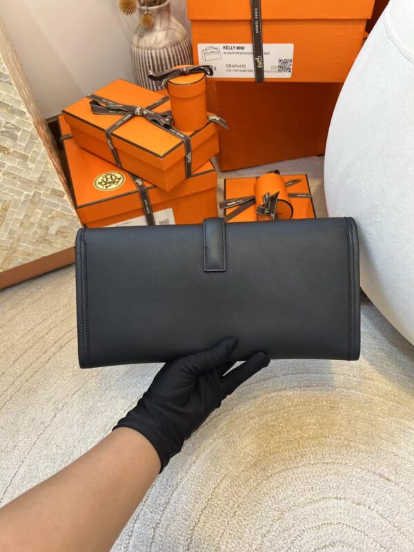354ed0688ec640e Saudi Arabia Riyadh Hermes Swift Jige Clutch Bag 89 Noir Silver Hardware