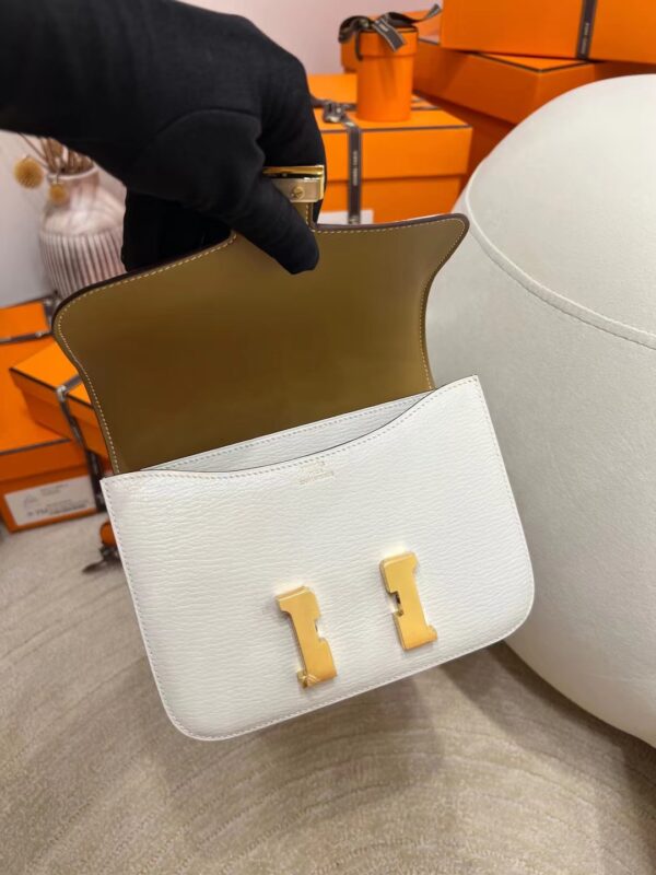 355c83626cea521 Hermes Shop Constance 19CM Chevre Leather 0T Mushroom Gold Hardware