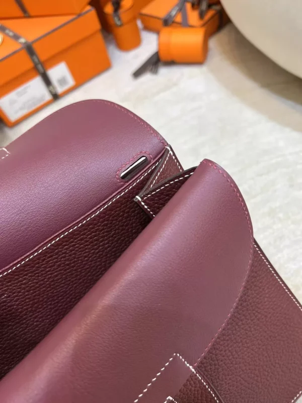 356d829964a2f07-jpg Full Handmade Clemence Leather Halzan 31CM CK55 Rouge H Silver Hardware