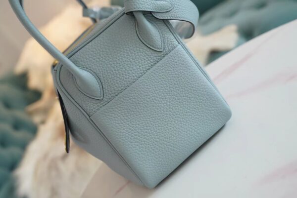 3612758b3816335 God Factory Bags Hermes J7 Blue Lin Clemence Lindy 26CM Shoulder Bag Gold Hardware