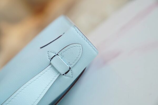 36b4e68f98e953d Fashion Hermes U2 Blue Zephyr Kelly Pochette 22cm Swift Leather Silver Hardware