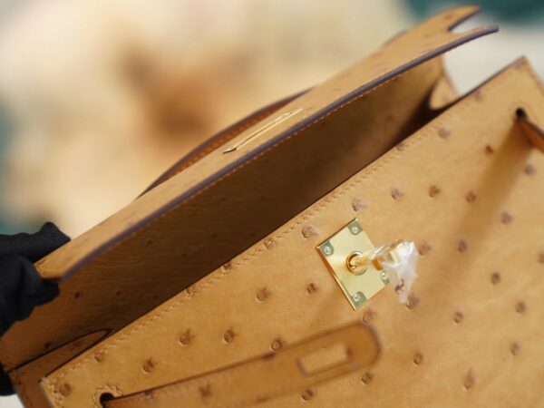 37e83f1a66b74fc God Factory Bags Hermes Tabac-Camel South Africa KK Ostrich Mini Kelly Pochette22cm