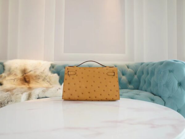 38414b4222f462b God Factory Bags Hermes Tabac-Camel South Africa KK Ostrich Mini Kelly Pochette22cm