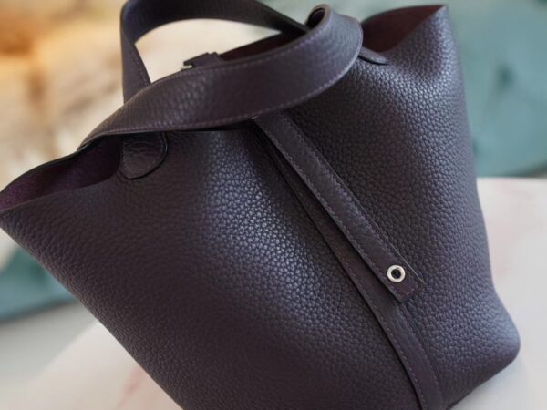387abb9eed91720 Hermes Factory Picotin 18CM Clemence 59 Raisin Silver Hardware