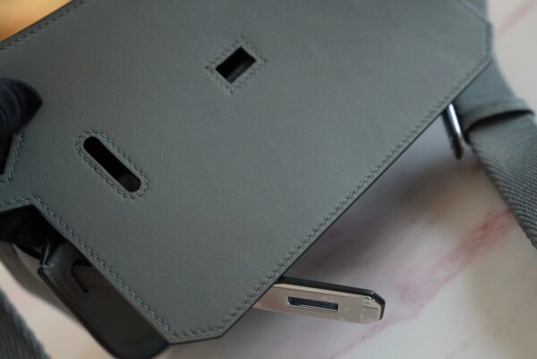 3970d6240e23d22 Full Handmade Hermes 0L Gris Meyer Swift Leather Jypsiere Mini Silver Hardware