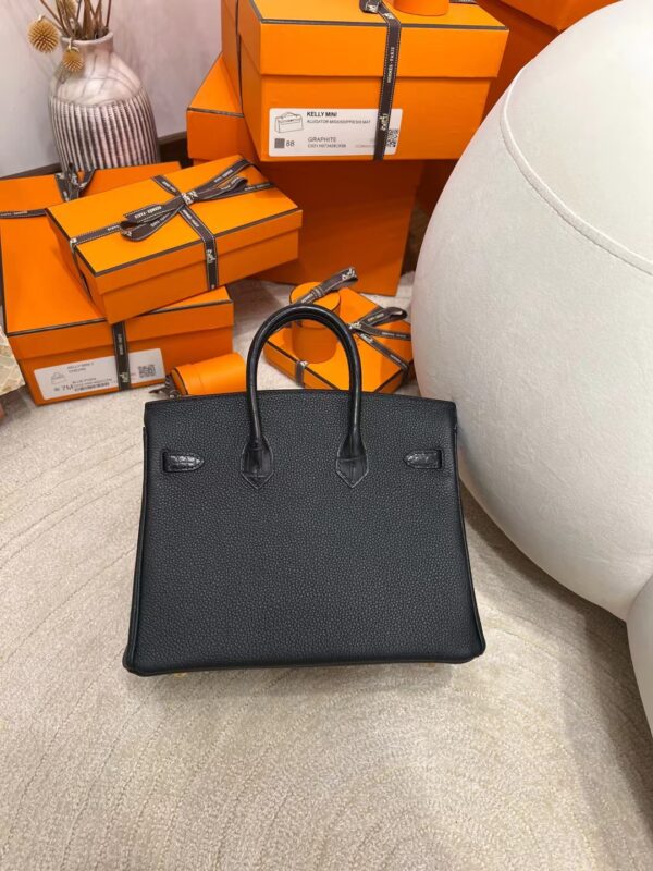 39911f3f1e9e96b USA Los Angeles Hermes Birkin Touch 25 89 Noir Togo/ Matte Crocodile Gold Hardware