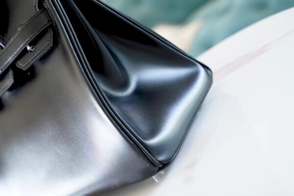 39b2e0dc95f2ae2 Hand Stitch Hermes Birkin Bag25CM CK89 Nior Box Leather Silver Hardware